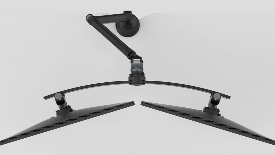 Metalicon Levo monitor arm with twin screen rail