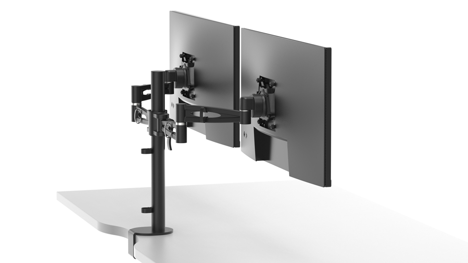 Metalicon Kardo pole-mounted monitor arm mounts