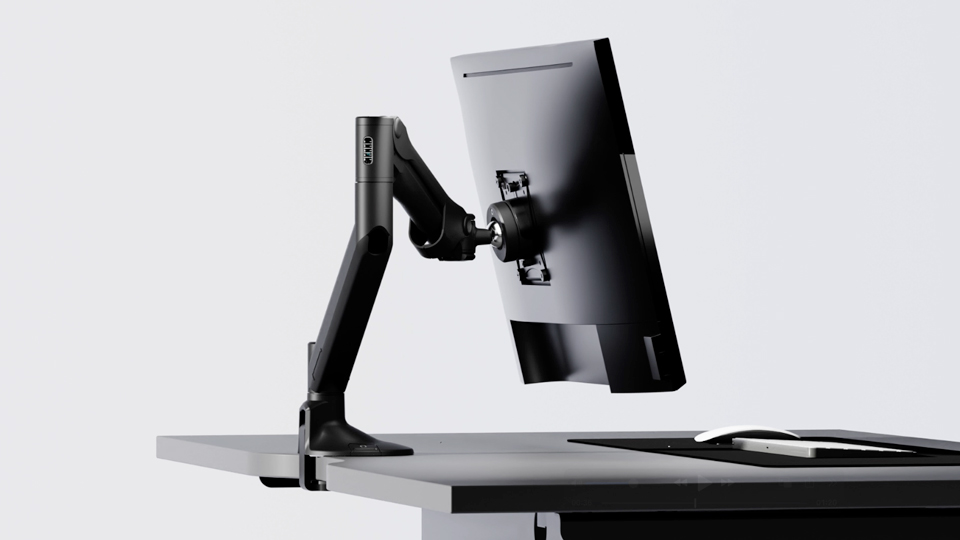 Levo dynamic monitor arm with dual screen mount