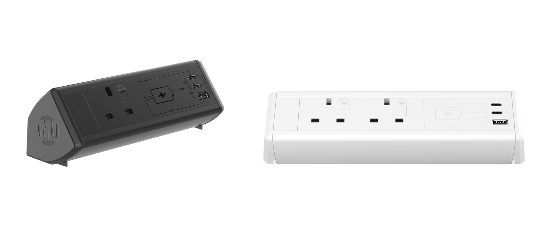 Boost 65W desktop power modules in white or black
